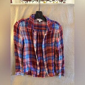 Women’s LL bean signature flannel plaid button up small